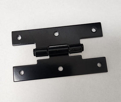 Flat Steel Flush H-Hinge - Semi-Gloss Black Finish - Multiple Sizes Available - 2 Pack