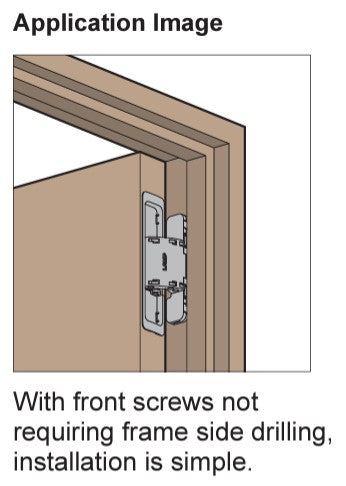 Three-Way Adjustable Concealed Door Hinge - Surface Mount - Multiple Finishes Available - Sold Individually