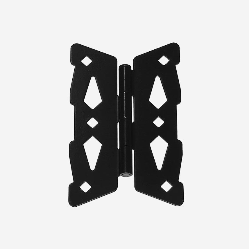 Contemporary Butterfly Hinges - For Wood Gates - 8" Inch - Black Powder Coat Finish - Sold in Pairs