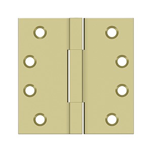 Solid Brass Square Knuckle Hinges 4"x4" - 2 Pack