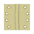 Solid Brass Square Knuckle Hinges 4"x4" - 2 Pack