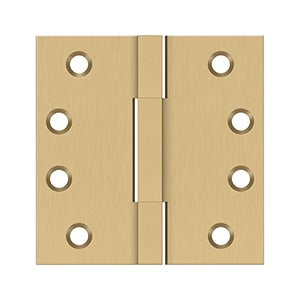 Solid Brass Square Knuckle Hinges 4"x4" - 2 Pack