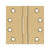 Solid Brass Square Knuckle Hinges 4"x4" - 2 Pack