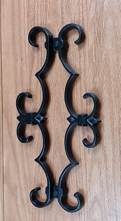 Decorative Door and Gate Grille #3 - Scroll Design - 6-3/4" Inch x 12-3/8" Inch - Black Powder Coat Finish - Sold Individually