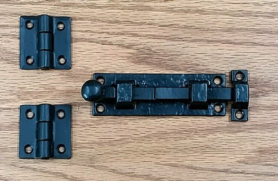 Door and Gate Grille Door Mounting Kit #5-A - Black Powder Coat Finish - Sold as Set