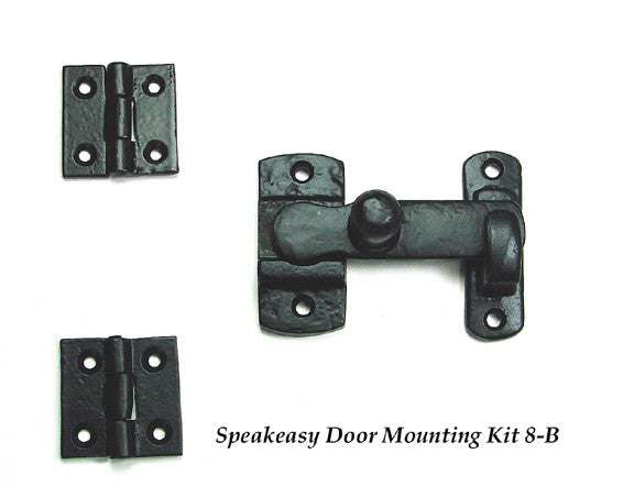 Door and Gate Grille Door Mounting Kit #8-B - Black Powder Coat Finish - Sold as Set