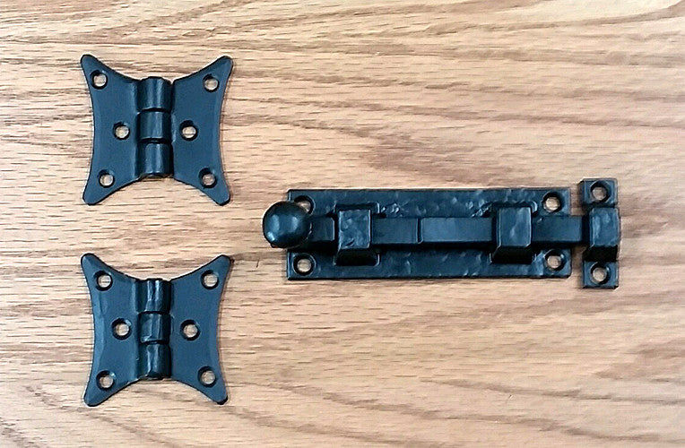 Door and Gate Grille Door Mounting Kit #5-C - Black Powder Coat Finish - Sold as Set