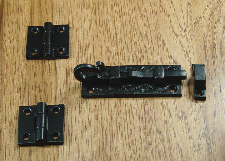 Door and Gate Grille Door Mounting Kit #7-A - Black Powder Coat Finish - Sold as Set