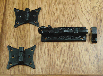 Door and Gate Grille Door Mounting Kit #7-B - Black Powder Coat Finish - Sold as Set