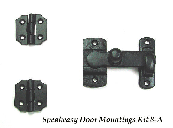 Door and Gate Grille Door Mounting Kit #8-A - Black Powder Coat Finish - Sold as Set