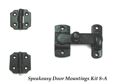 Door and Gate Grille Door Mounting Kit #8-A - Black Powder Coat Finish - Sold as Set