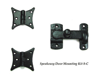 Door and Gate Grille Door Mounting Kit #8-C - Black Powder Coat Finish - Sold as Set