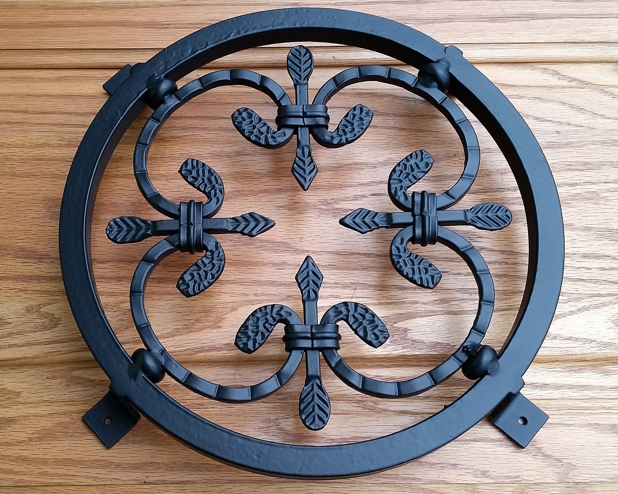 Forged Steel Door and Gate Grille with Inset Decorative Spear Type Rosette - 11-7/8" Inch - Multiple Finishes Available - Sold Individually