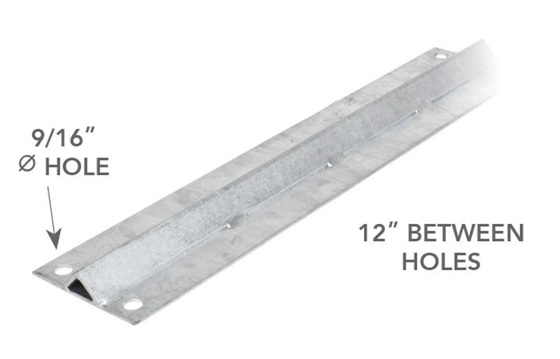 Galvanized Steel V-Track with Holes - 19 Feet - 1" Inch Angle - 4" Inch Flat - Sold Individually