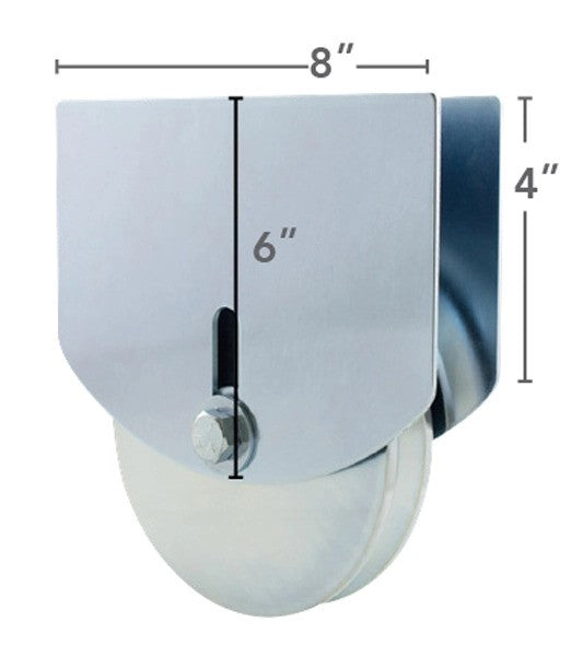 Gate Wheels - Power Wheel with Mounting Plates - 6" Inch x 1-1/8" Inch - Sold Individually