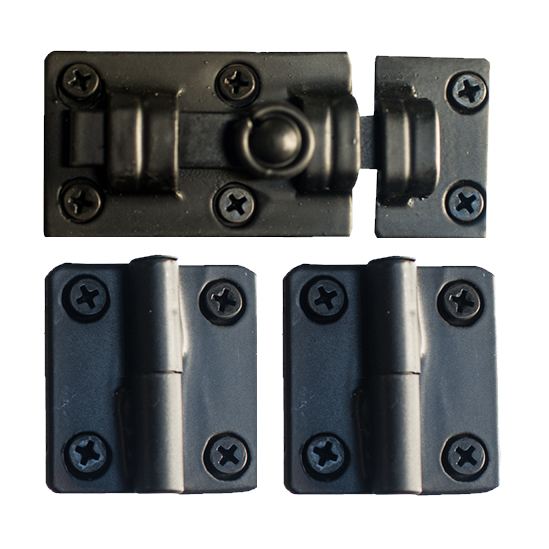 Door And Gate Grilles - Hinge And Latch Kit For Door And Gate Grille Iron Door Viewer - Multiple Finishes Available - Sold As Set