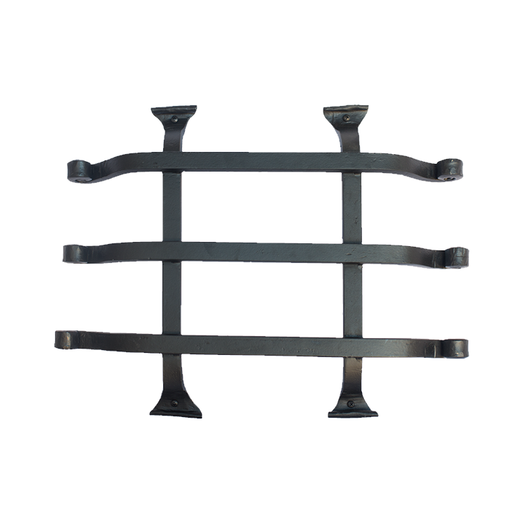 Oversize Flat Bar Curled Tip Door and Gate Grille - 18" Inch x 14-1/4" Inch - 5 Bars - Multiple Finishes Available - Sold Individually