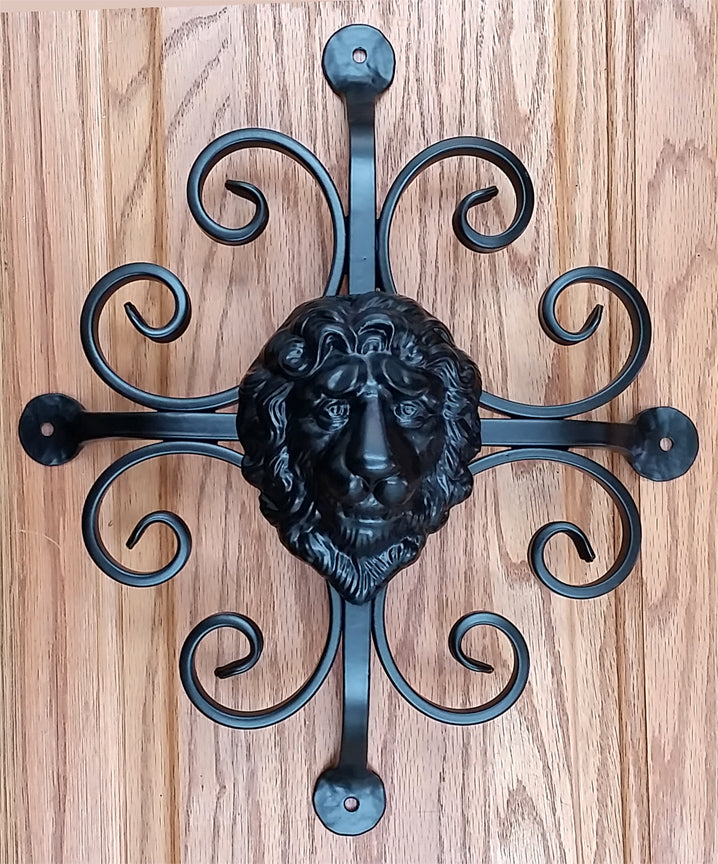 Premium Fishtail Scroll Door and Gate Grille - Lion Head Design - 12" Inch x 14" Inch - Multiple Finishes Available - Sold Individually