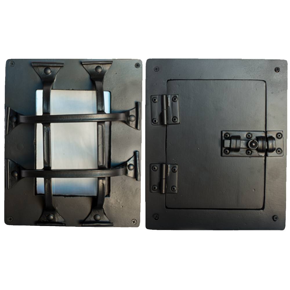 Door And Gate Grilles - Curled Tip Door And Gate Grille Door Kit - Hinged Door Viewer With Insulated Glass - 10-3/4" X 8-3/4" - 4 Bars - Multiple Finishes Available - Sold As Set