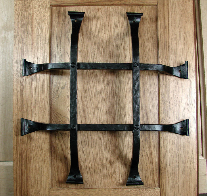 Premium Curled Tip Door and Gate Grille - 12" Inch x 12" Inch - 4 Bars - Black Powder Coat Finish - Sold Individually