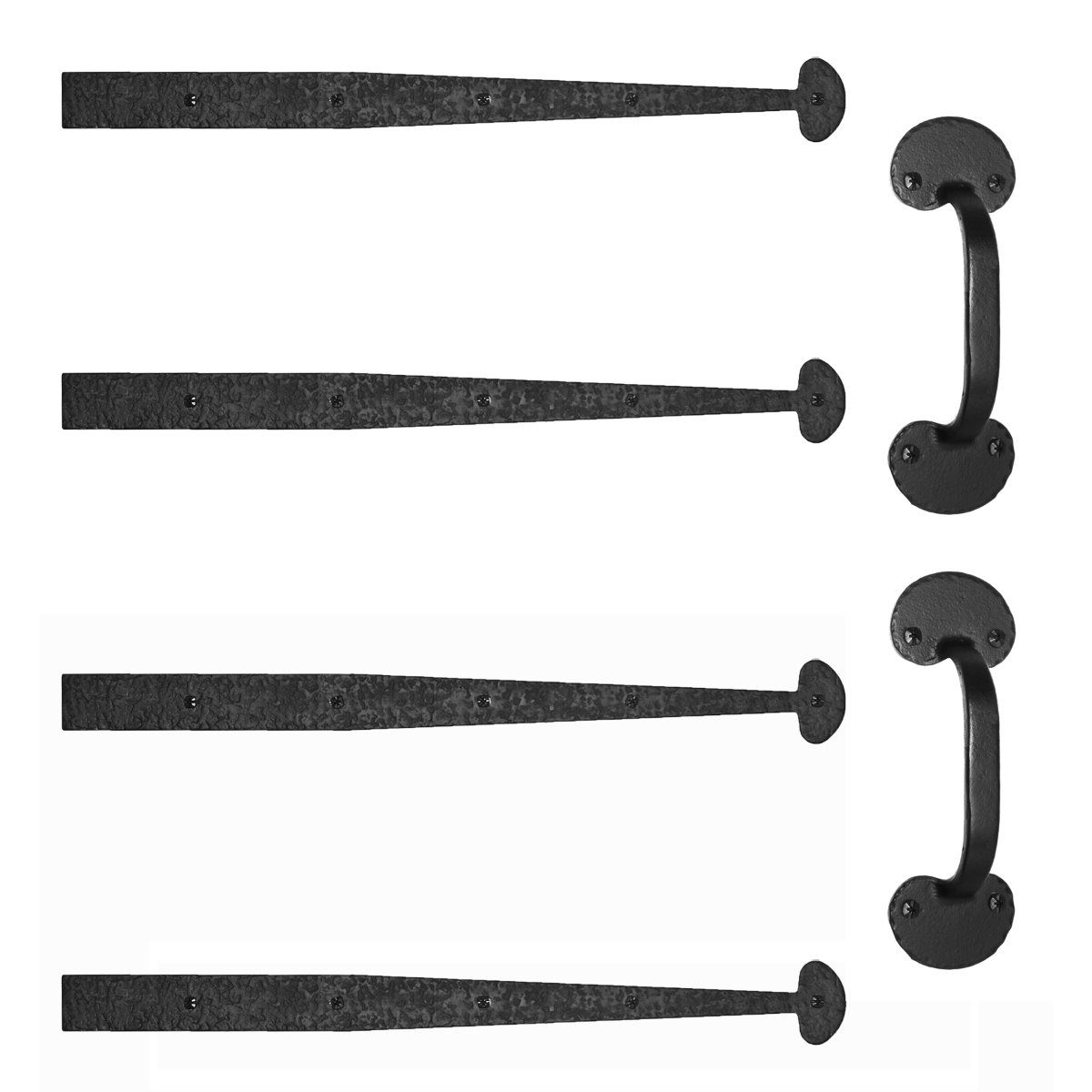 Small Bean Garage Door Hardware Kit - 21-1/4 inch - Matte Black - Sold as a Set