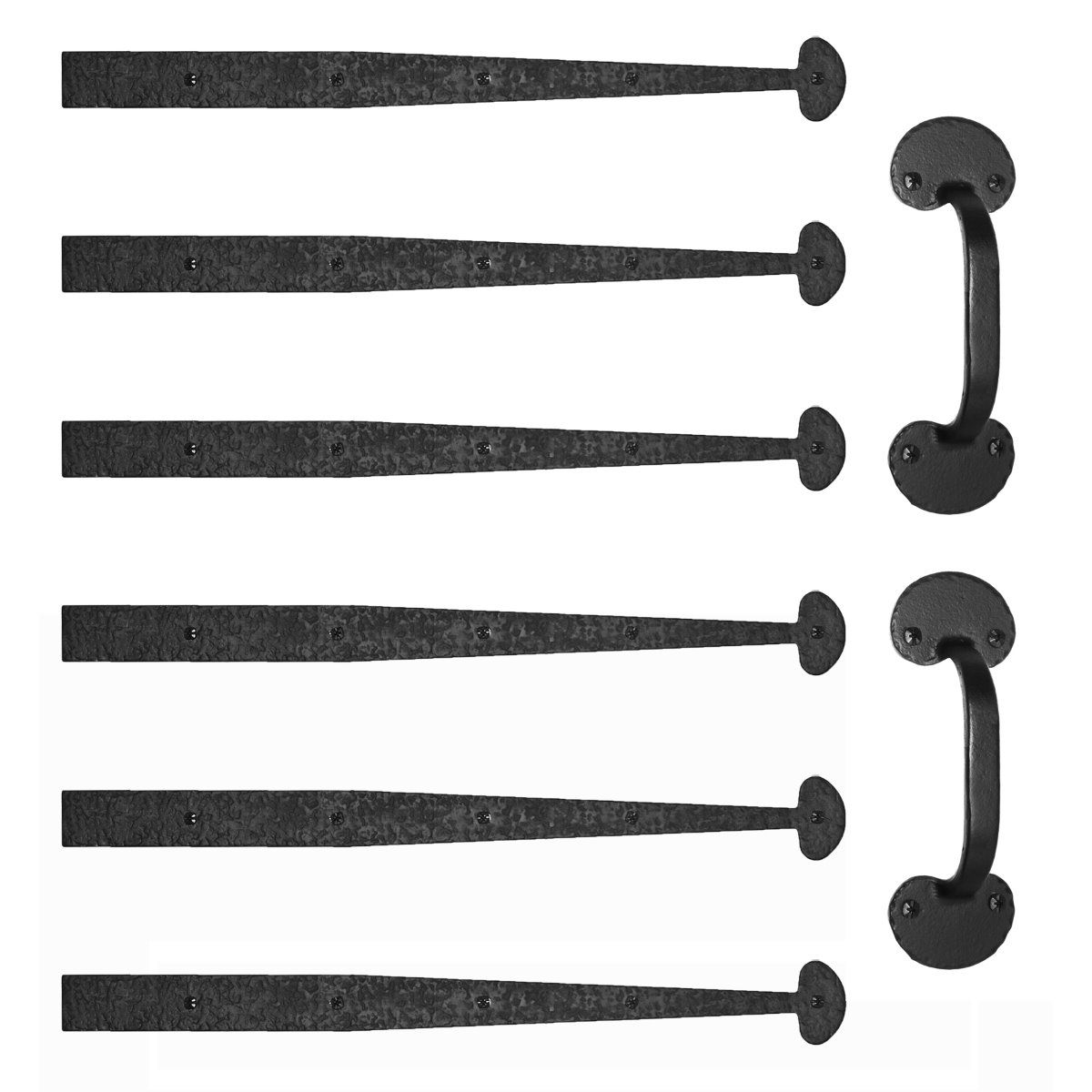 Large Bean Garage Door Hardware Kit - 21-1/4 Inch - Matte Black - Sold as Set