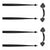 Small Spade Garage Door Hardware Kit - 21-1/4 inch - Matte Black - Sold as a Set