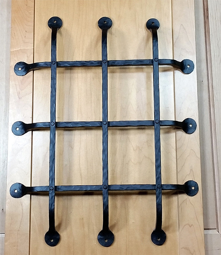 Premium Flat Tip Door and Gate Grille - 16" Inch x 20" Inch - 6 Bars - Black Powder Coat Finish - Sold Individually