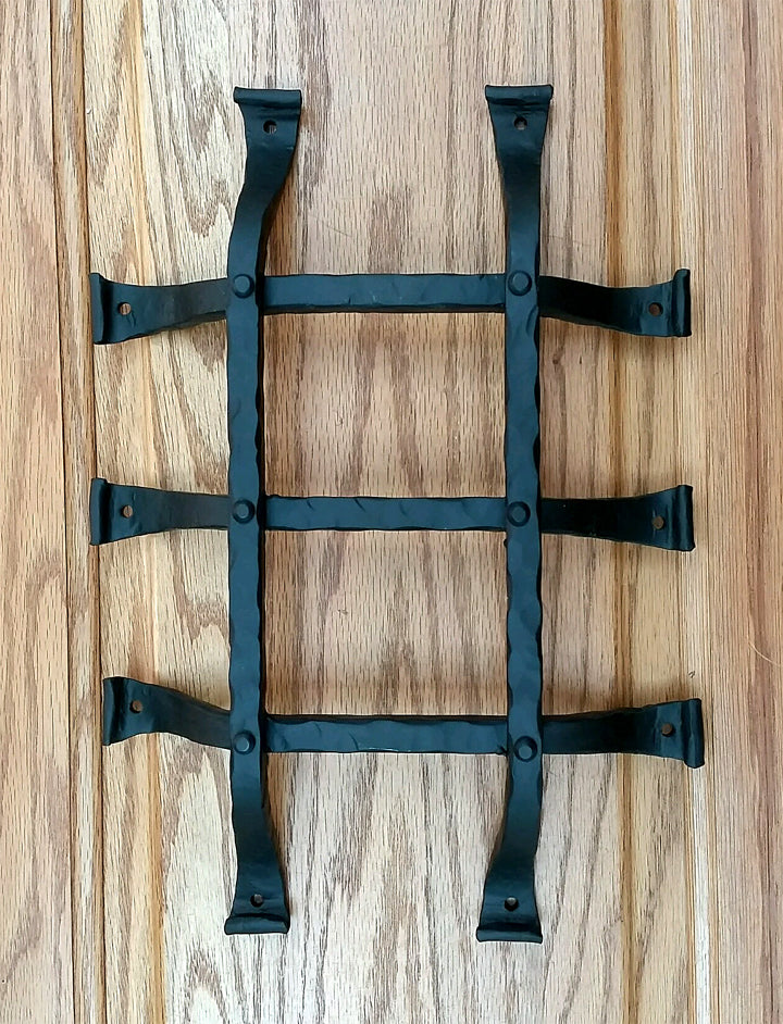 Premium Curled Tip Door and Gate Grille - 9-1/2" Inch x 13-1/2" Inch - 5 Bars - Black Powder Coat Finish - Sold Individually