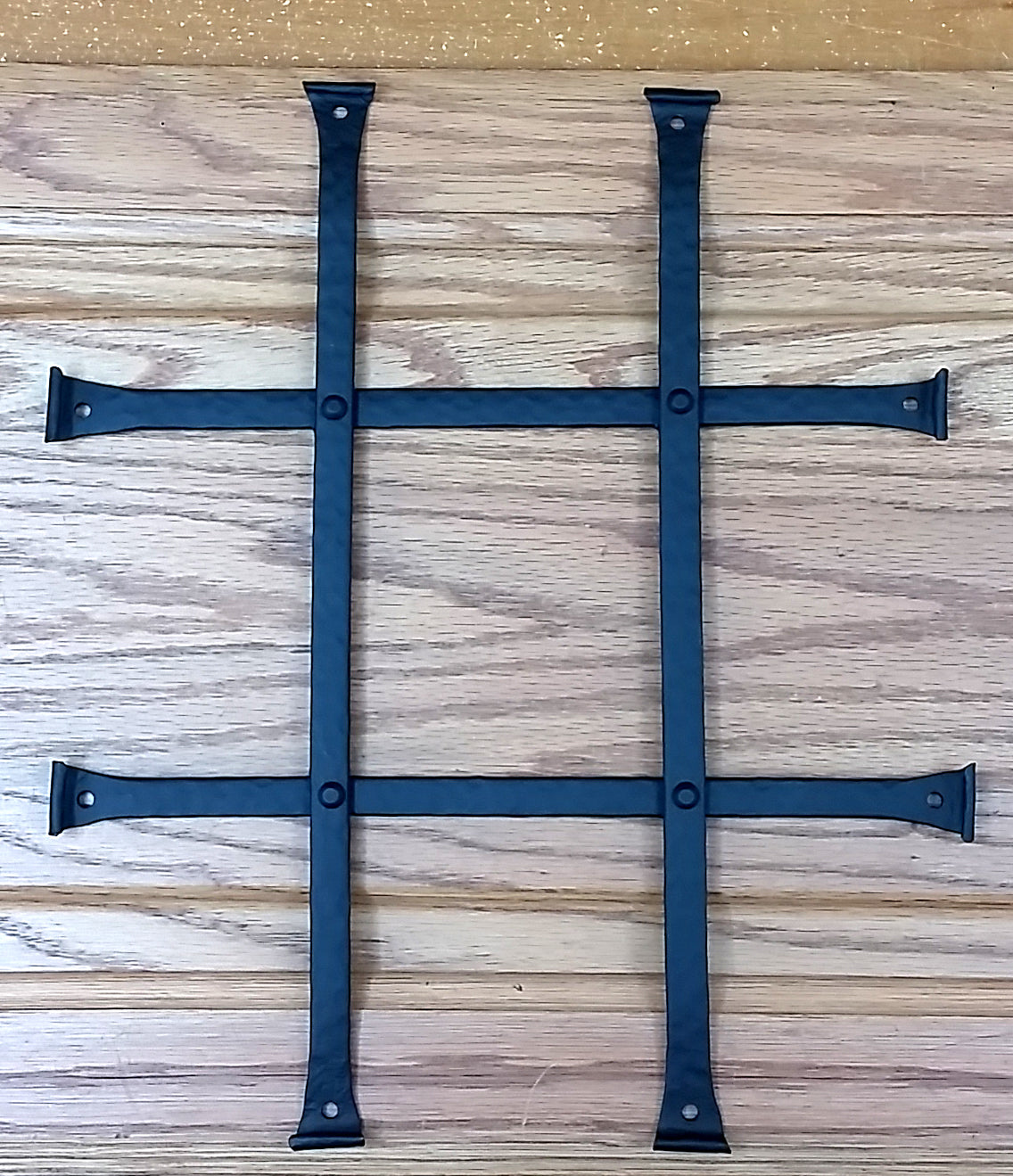 Low Profile Curled Tip Door and Gate Grille - 10" Inch x 12" Inch - 4 Bars - Black Powder Coat Finish - Sold Individually