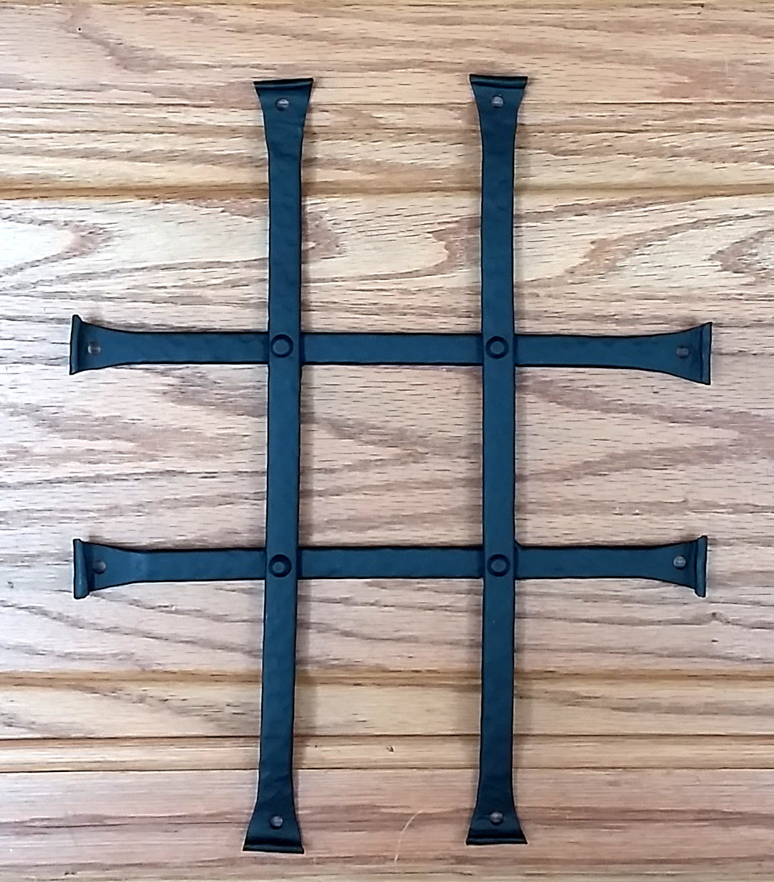 Low Profile Curled Tip Door and Gate Grille - 8" Inch x 10" Inch - 4 Bars - Black Powder Coat Finish - Sold Individually