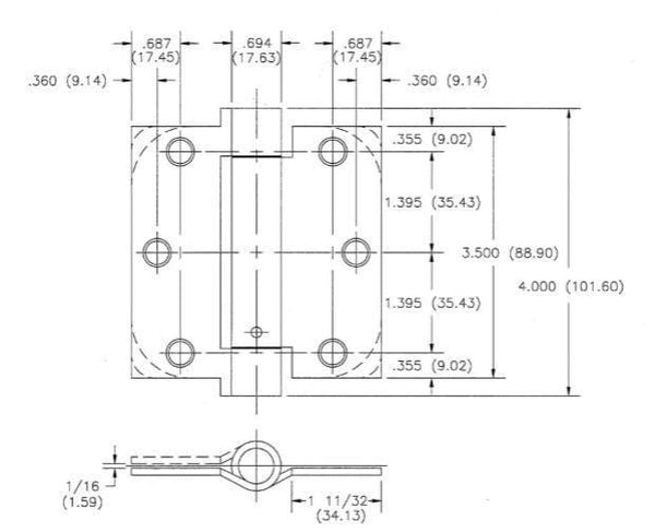 Hager Spring Hinges - 3.5